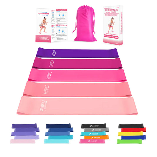 Red Gradient Resistance Bands for Fitness and Yoga